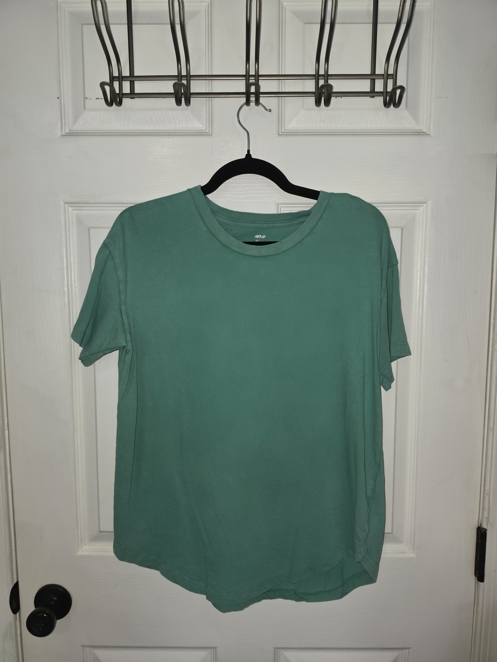 aerie Oversized Teal Crewneck Tee